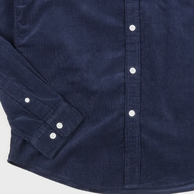 Edwin Standard Babycord Long Sleeve Shirt Navy-2