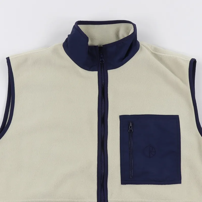 Polar Skate Co. Stenstrom Fleece Vest Sand Navy-1