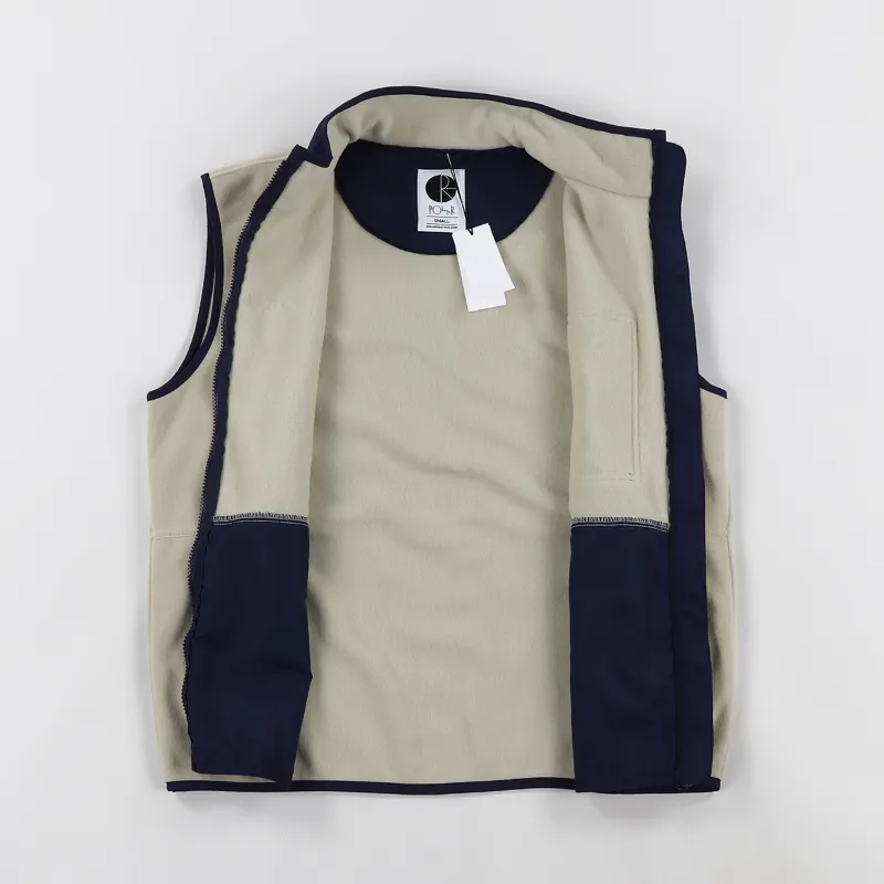 Polar Skate Co. Stenstrom Fleece Vest Sand Navy-2
