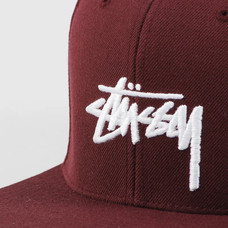 Stussy Stock FA16 Snapback Cap Burgundy-1