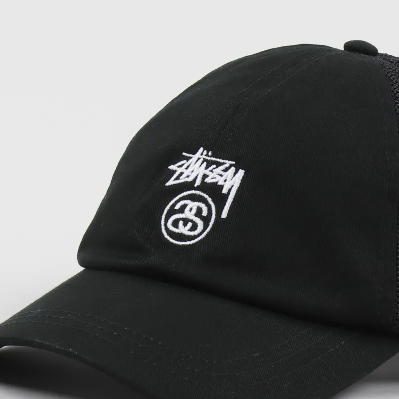 Stussy Stock Low Pro Trucker Cap Black-1