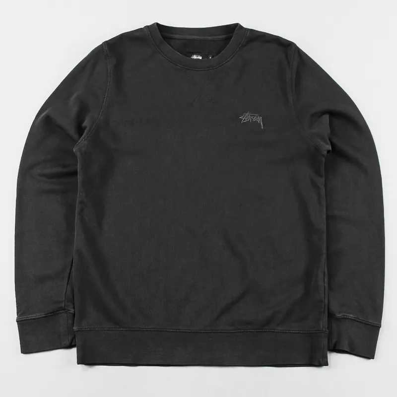 Stussy ブラック スウェット　stussy stock logo crew Stussy Stock Logo Crewneck Sweatshirt - Black | Flatspot