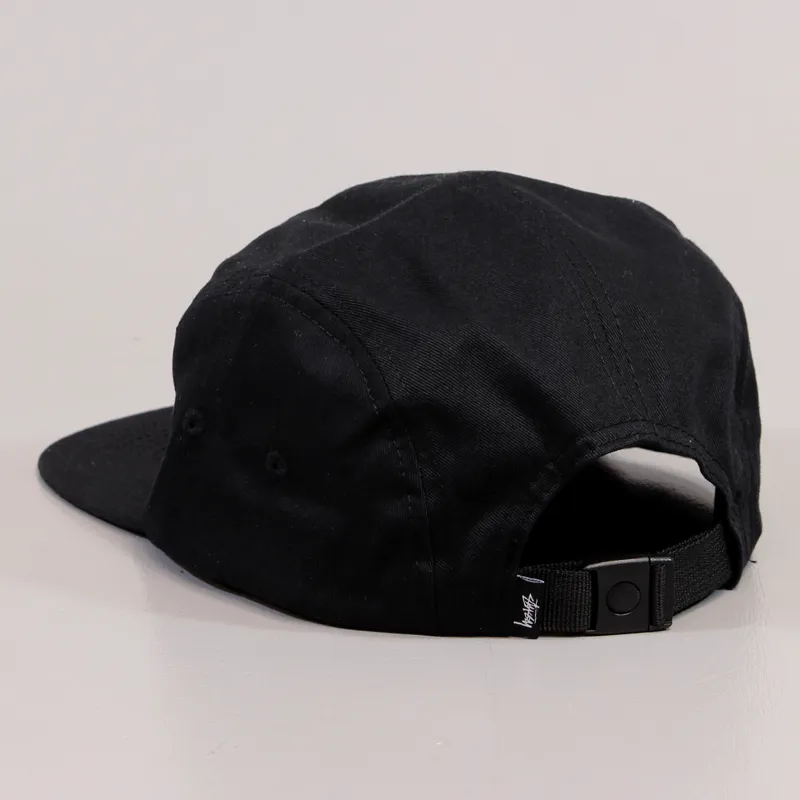 Stussy Mens Stock SP15 Five Panel Camping Cap Black Outdoors