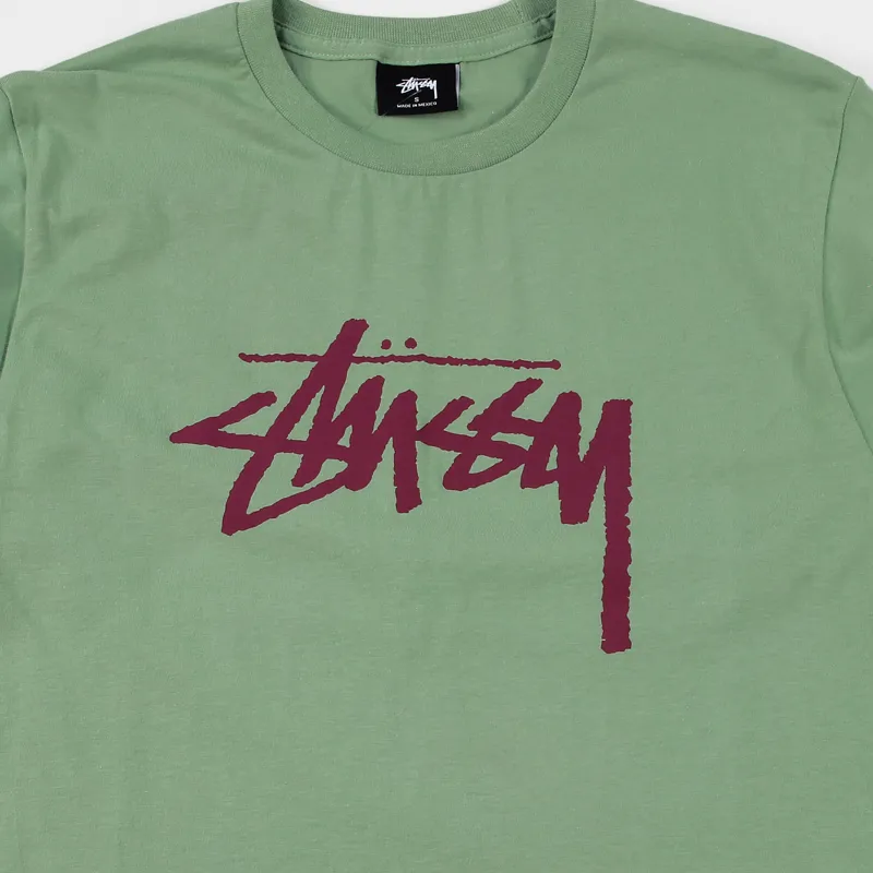 Stussy Stock T Shirt Green-1