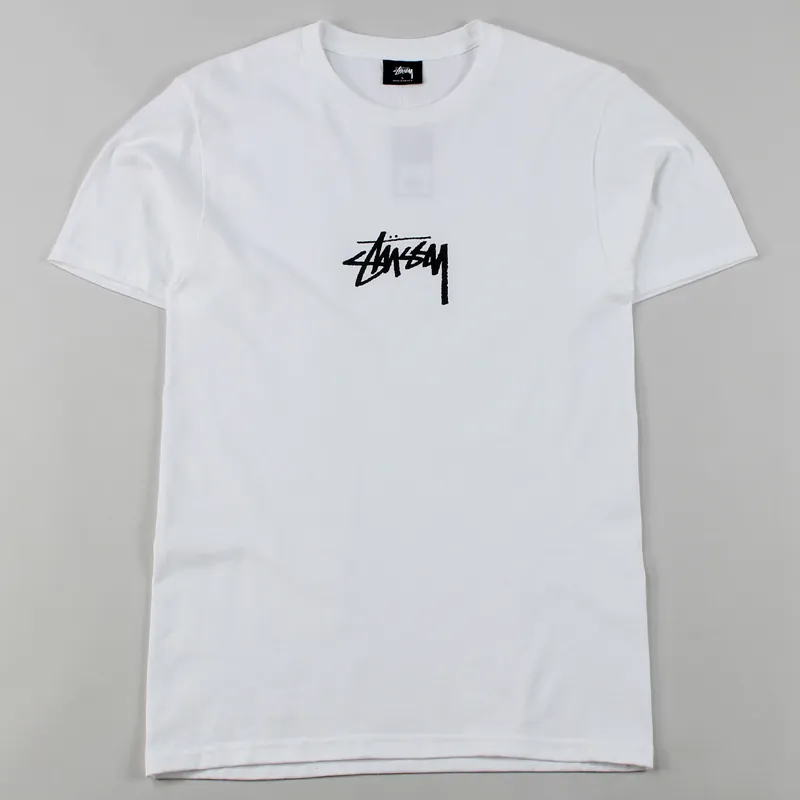 Stussy Mens Short Sleeved Stock Cotton Tee T Shirt White