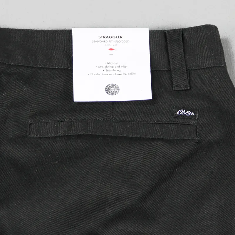 Obey Straggler Flood Fit Pants Black-4