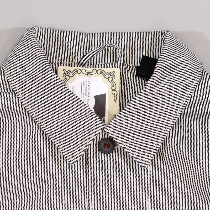 Levis Skate Chore Coat Hickory Stripe Navy White-1