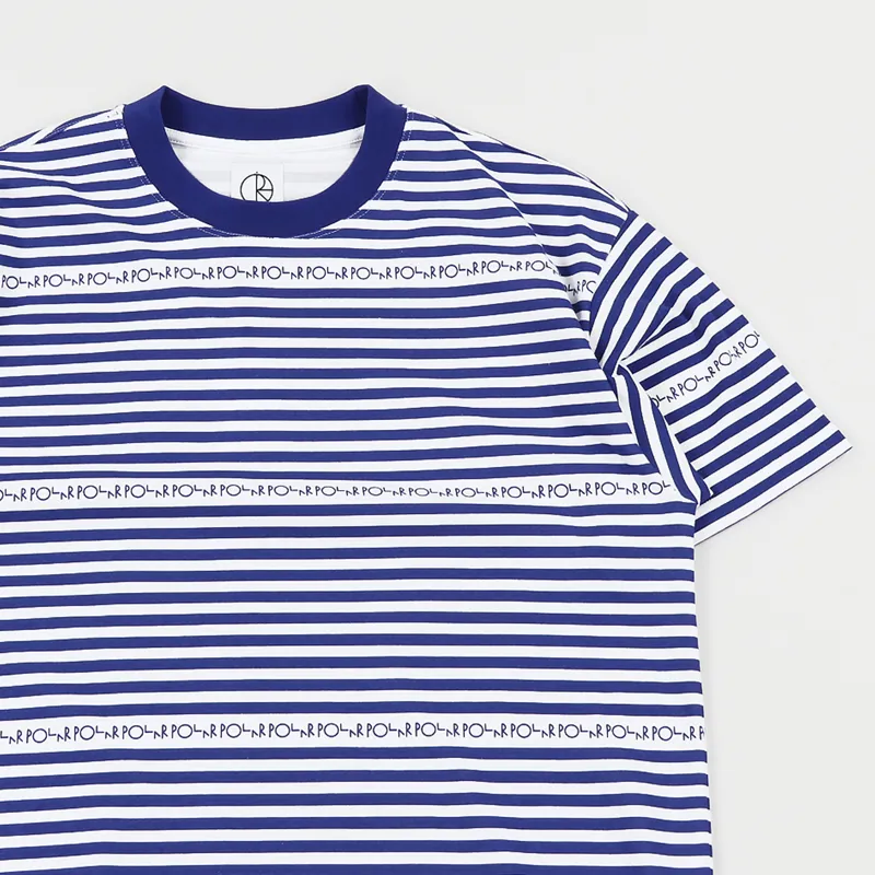 Polar Skate Co. Stripe Logo T Shirt Dark Blue-2