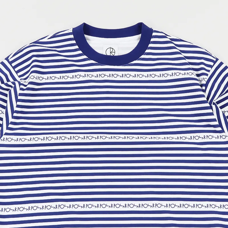 Polar Skate Co. Stripe Logo T Shirt Dark Blue-1
