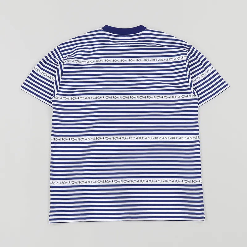 Polar Skate Co. Stripe Logo T Shirt Dark Blue-4