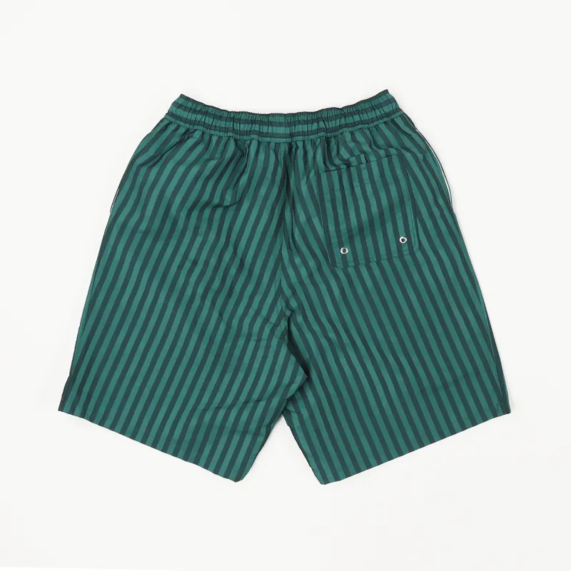 Polar Skate Co. Stripe Swim Shorts Dark Green-1