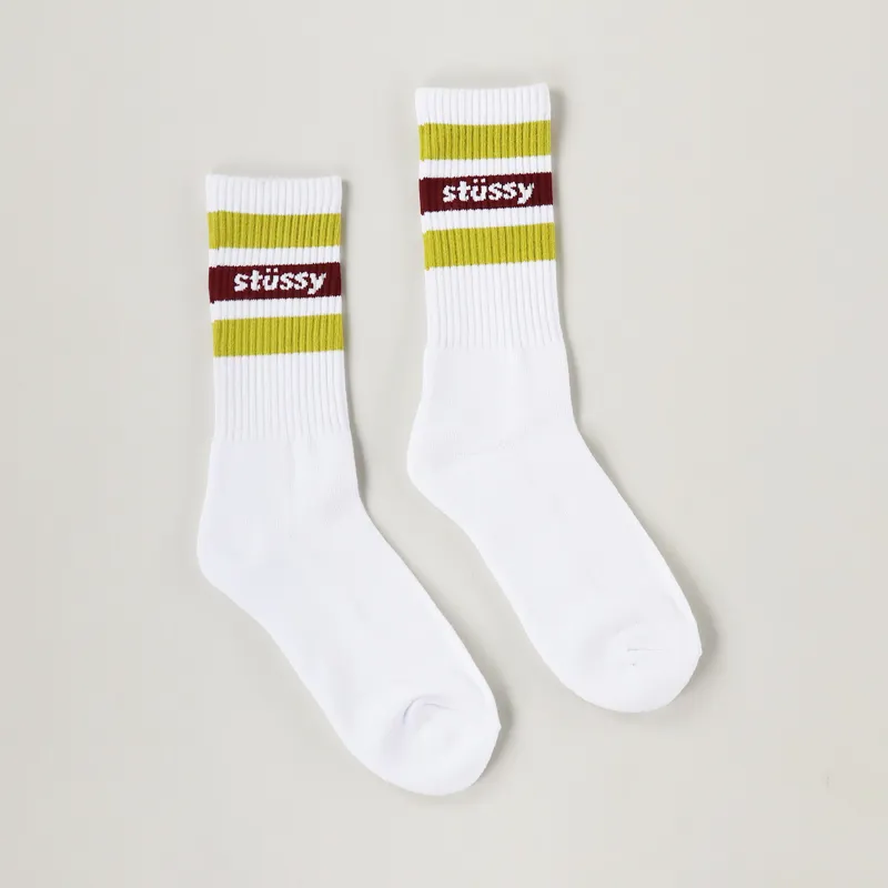 ★大人気★STUSSY STRIPE CREW SOCKS Stripe Crew Socks - White/Black – Feature