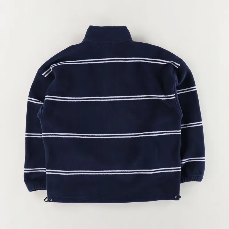 Polar Skate Co. Mens Striped Fleece Pullover 2.0 Jacket Rich Navy