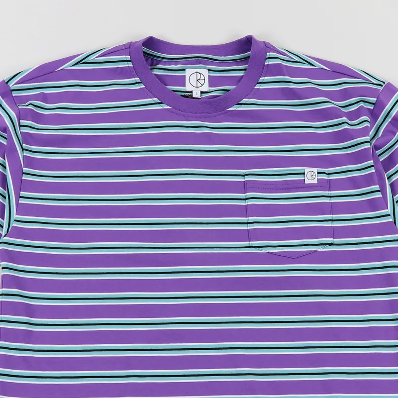 Polar Skate Co. Striped Pocket T Shirt Violet Mint-1