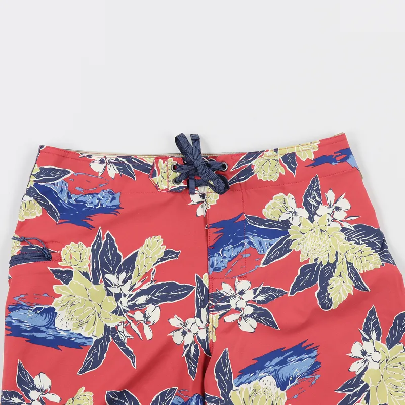 Patagonia Stretch Planing Boardshorts Cleanest Line Static Red-1