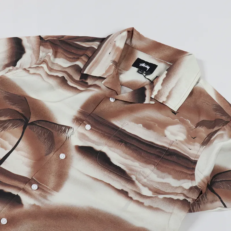 Stussy Island Shirt Brown-1