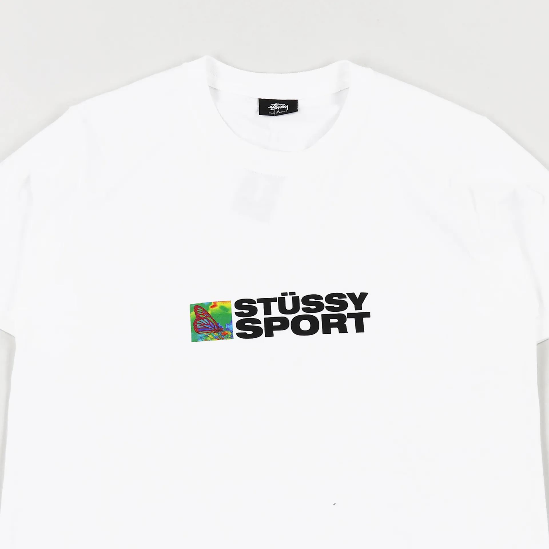 Mens Stussy Sport Graphic Logo Short Sleeve T Shirt White