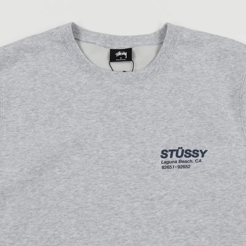 Stussy Varsity Oversized Crew - Washed Blue - 118536-0951