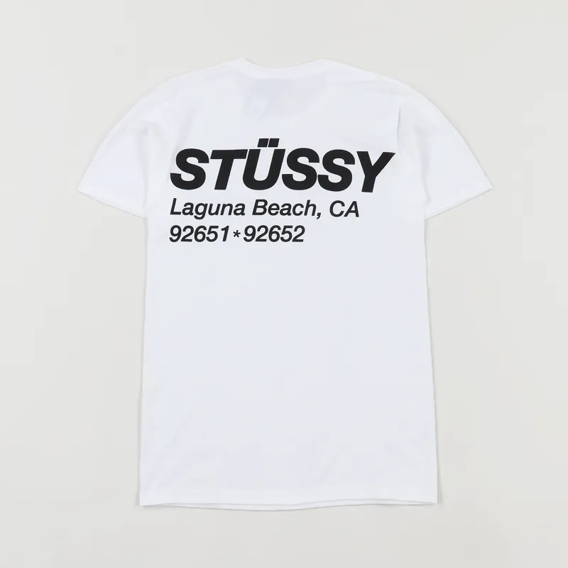 Stussy Mens Surf And Sport Graphic Short Sleeve T Shirt White