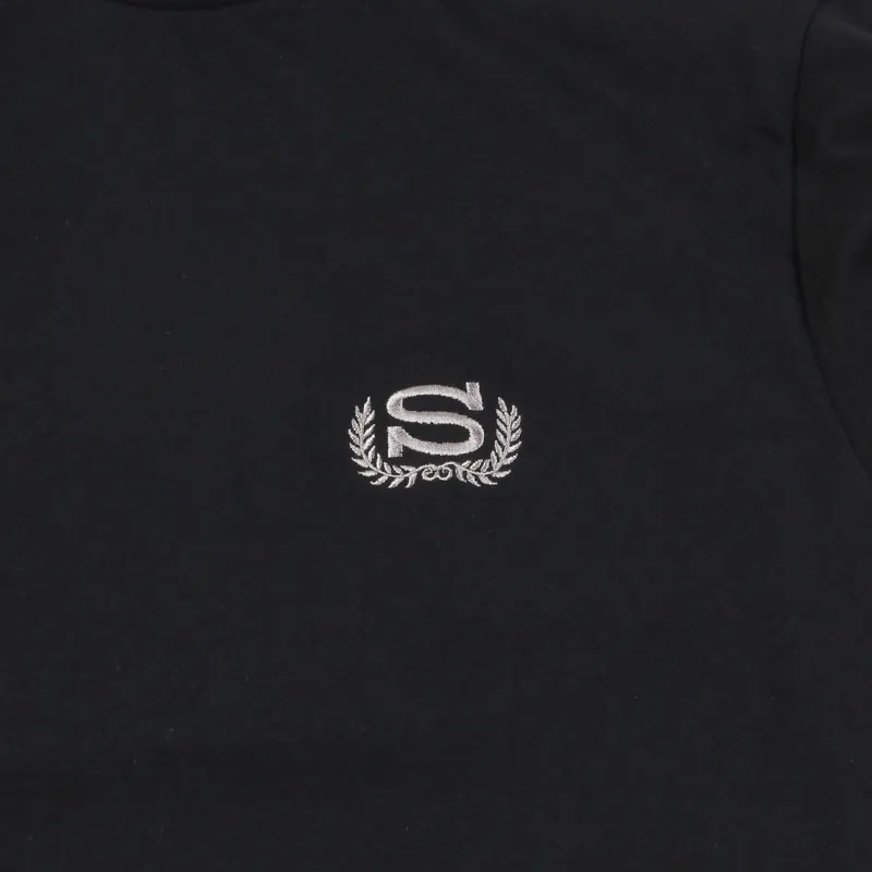 Stussy Mens S Wreath Long Sleeve Cotton Tee T Shirt Black