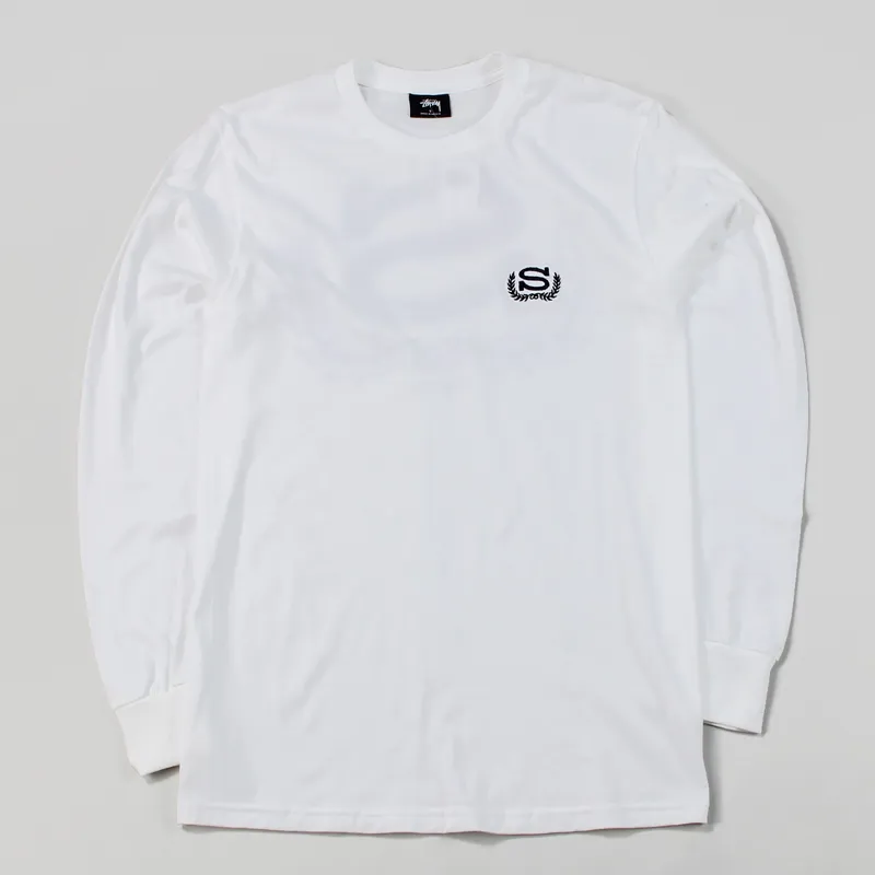 Stussy S Wreath Long Sleeve T Shirt White
