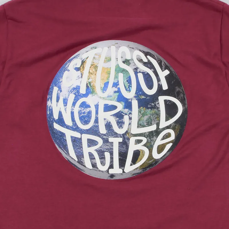 Stussy Worldwide 100 Percent Cotton SWT Globe Tee T Shirt Grape