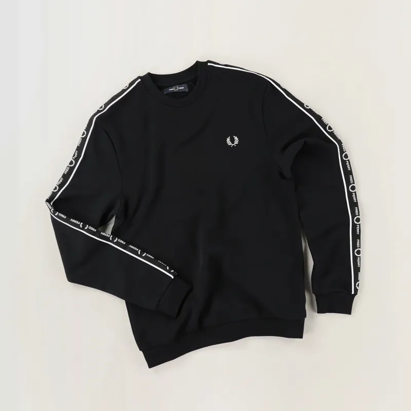 Taped Crew Neck Sweatshirt Fred Perry Taped Crew Neck