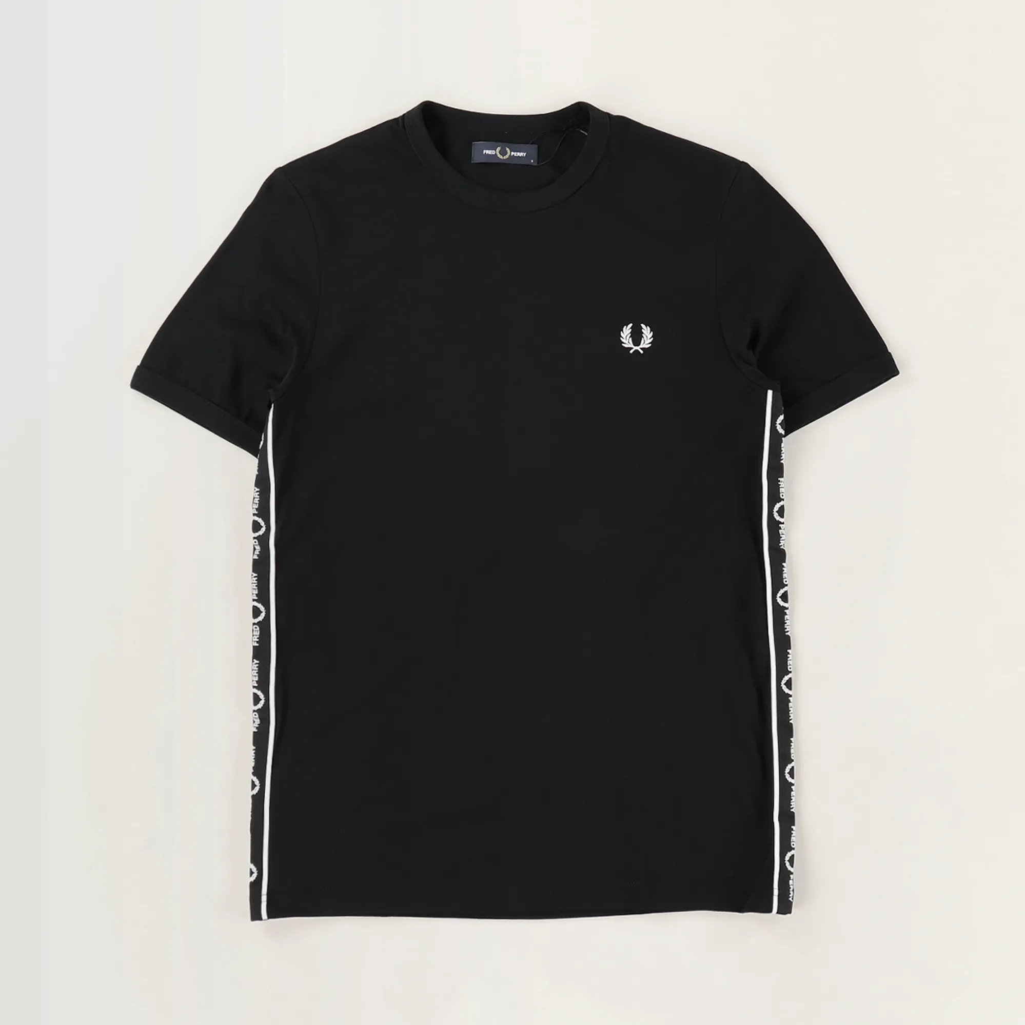 Fred Perry Taped Side T Shirt Black - Main Image