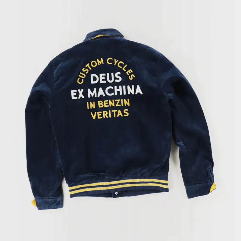 Deus Ex Machina Team Corduroy Bomber Jacket Estate Blue Golden