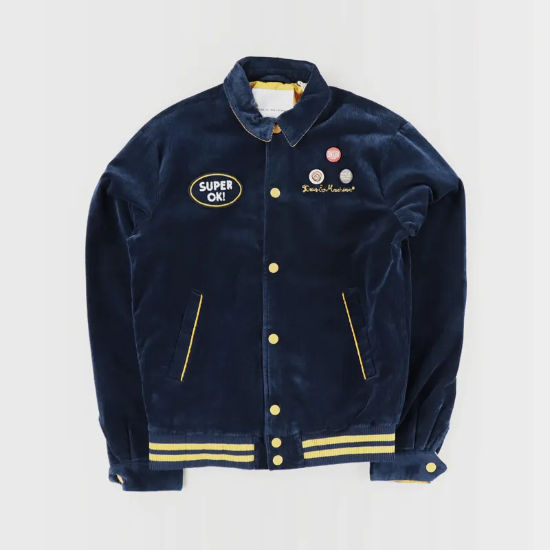 Deus Ex Machina Team Corduroy Bomber Jacket Estate Blue Golden