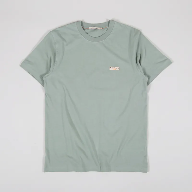 Nudie Jeans Daniel Logo T Shirt Pale Green