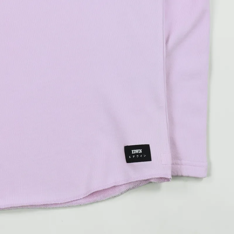 Edwin Terry Long Sleeve T Shirt Pink-2