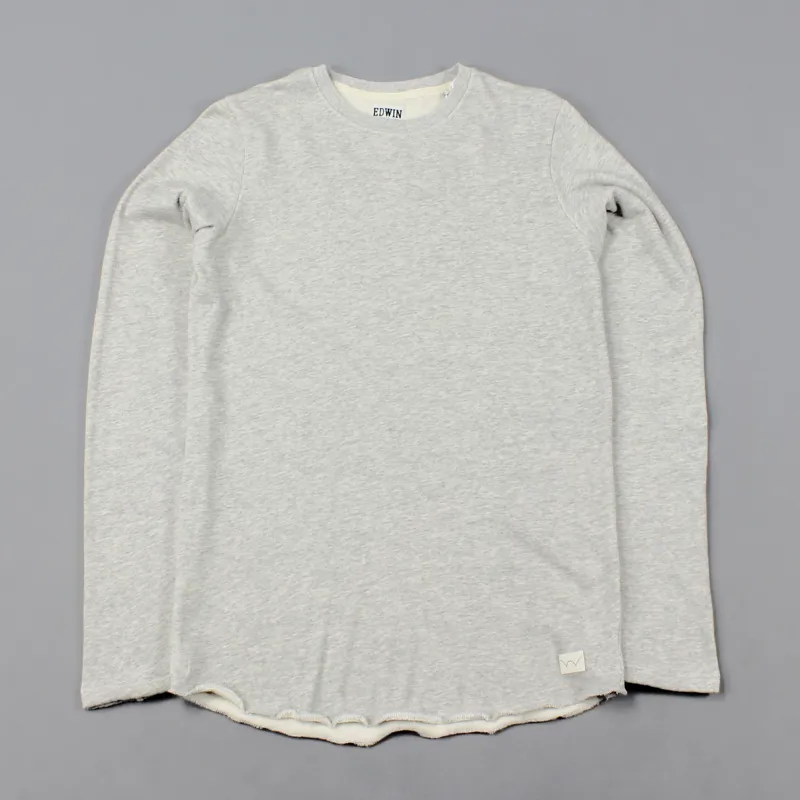 Edwin Terry Cotton TS Long Sleeve Crew Grey Marl
