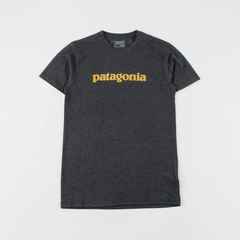Patagonia Text Cotton Poly T Shirt Black