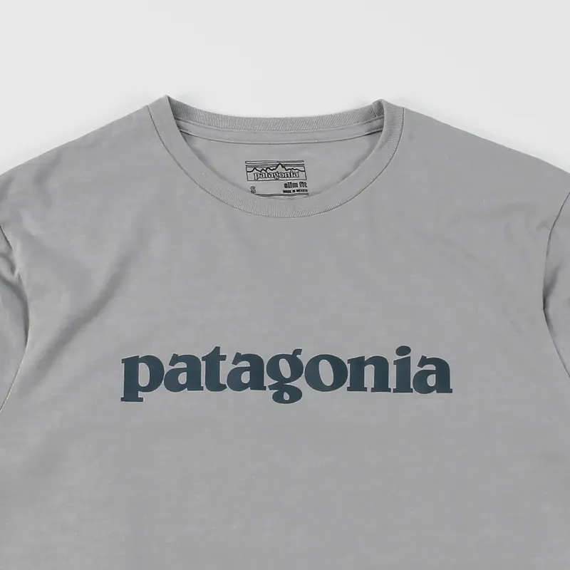 Patagonia Text Cotton Poly T Shirt Drifter Grey-1