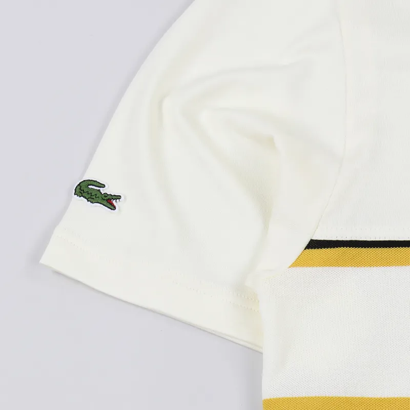 Lacoste Lettered Pique Panel T Shirt White-3