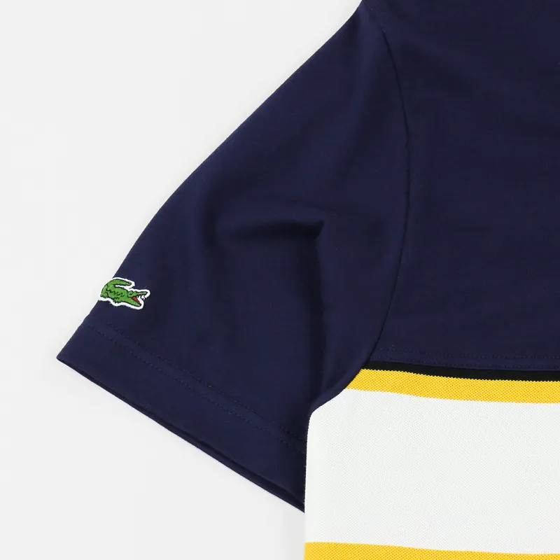 Lacoste Lettered Pique Panel T Shirt Navy Blue-3