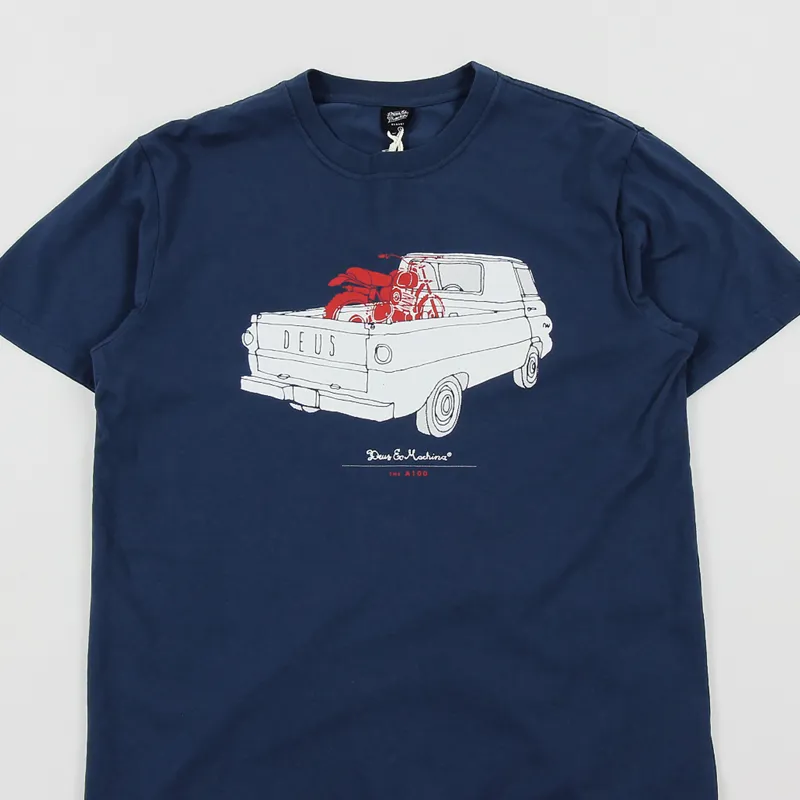 Deus Ex Machina The A100 T Shirt Navy-2