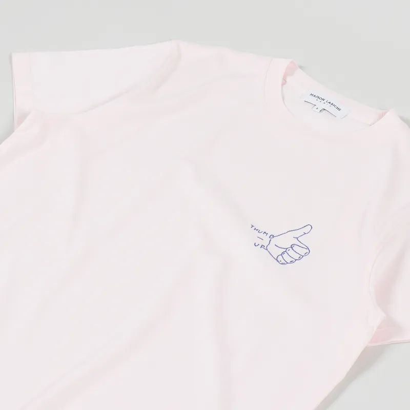 Maison Labiche Hand Thumbs Up T Shirt English Pink-1