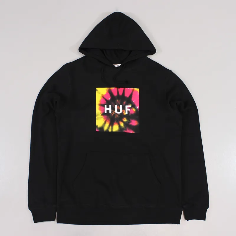 Huf Tie Dye Box Logo Hoodie Black