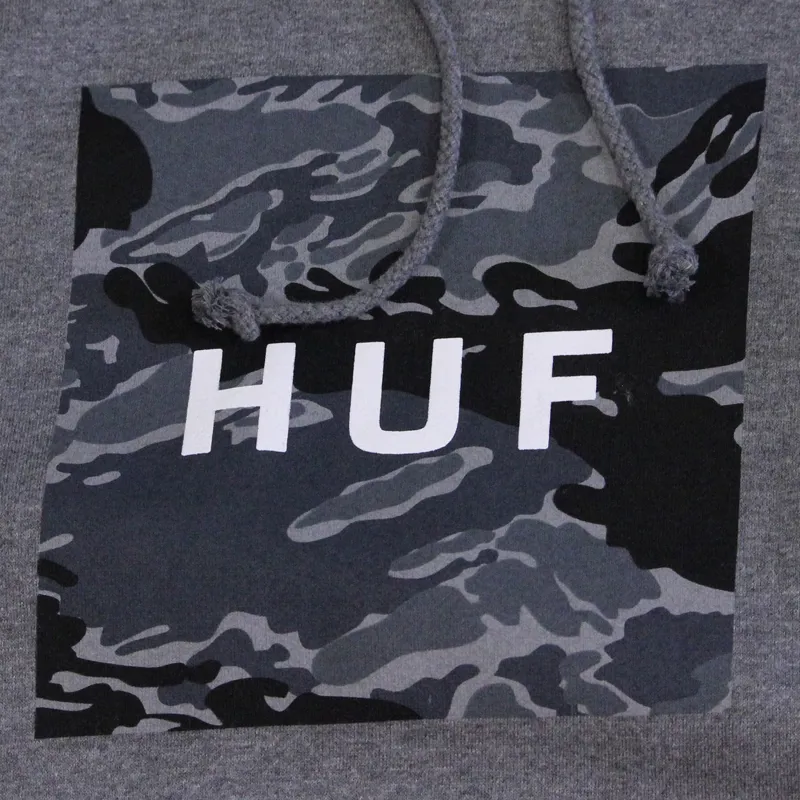 Huf Box Logo Tiger Camo Pullover Hoodie Grey-1