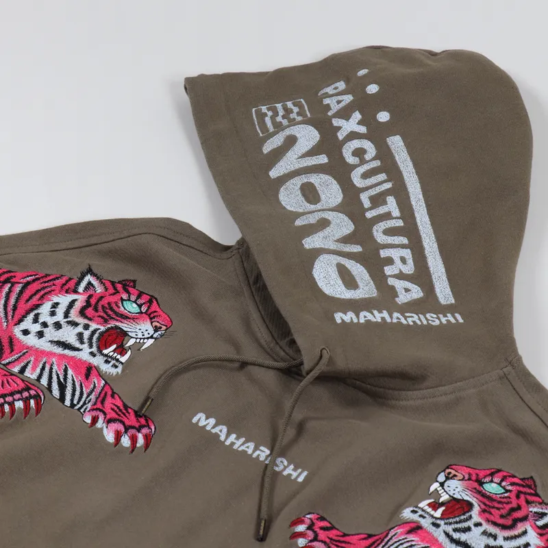 Maharishi Tiger Invasion Hoodie Maha Olive-3