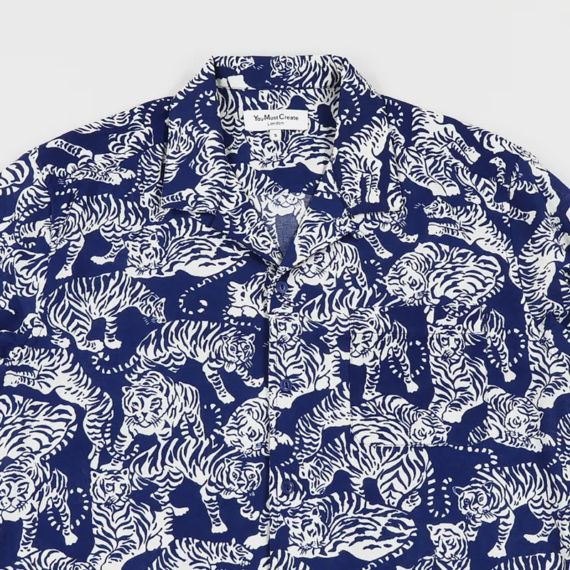 You Must Create Tiger Malick Shirt Blue-1