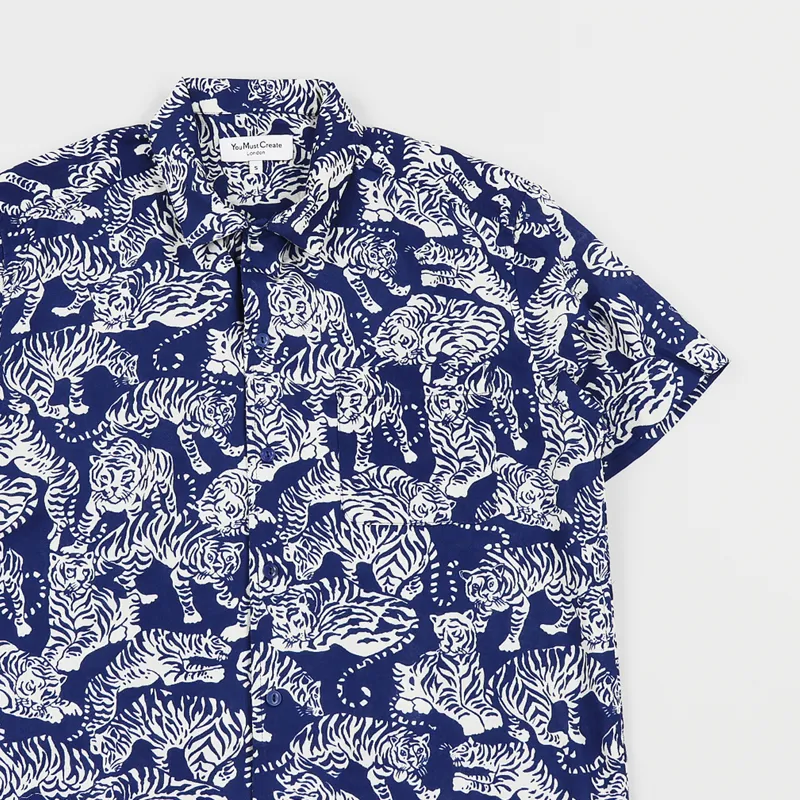 You Must Create Tiger Malick Shirt Blue-3