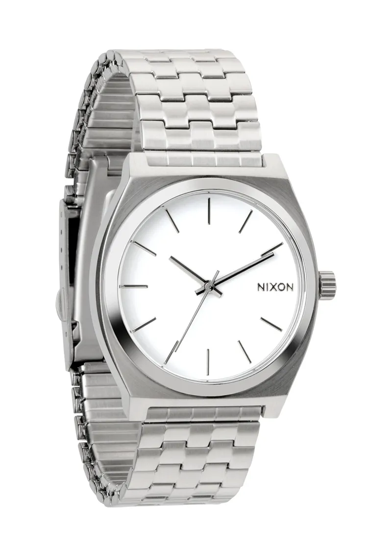 Nixon Time Teller Watch - Chrome and White