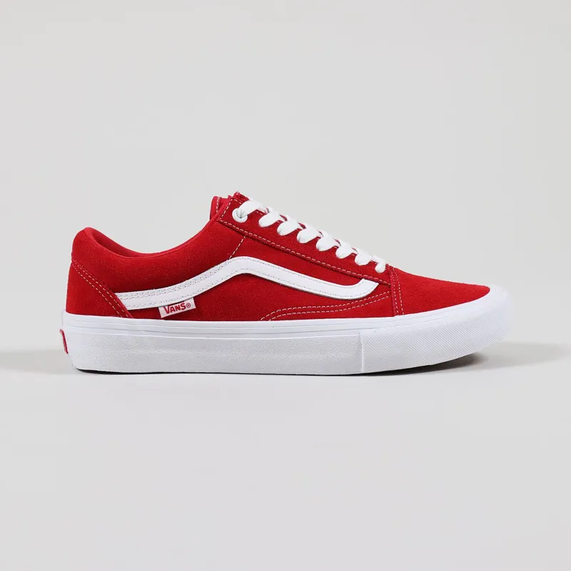 Vans Old Skool Pro Suede Shoes Red White-1