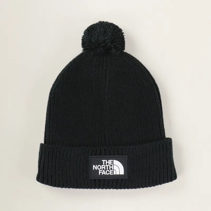 The North Face Logo Box Pom Beanie Black