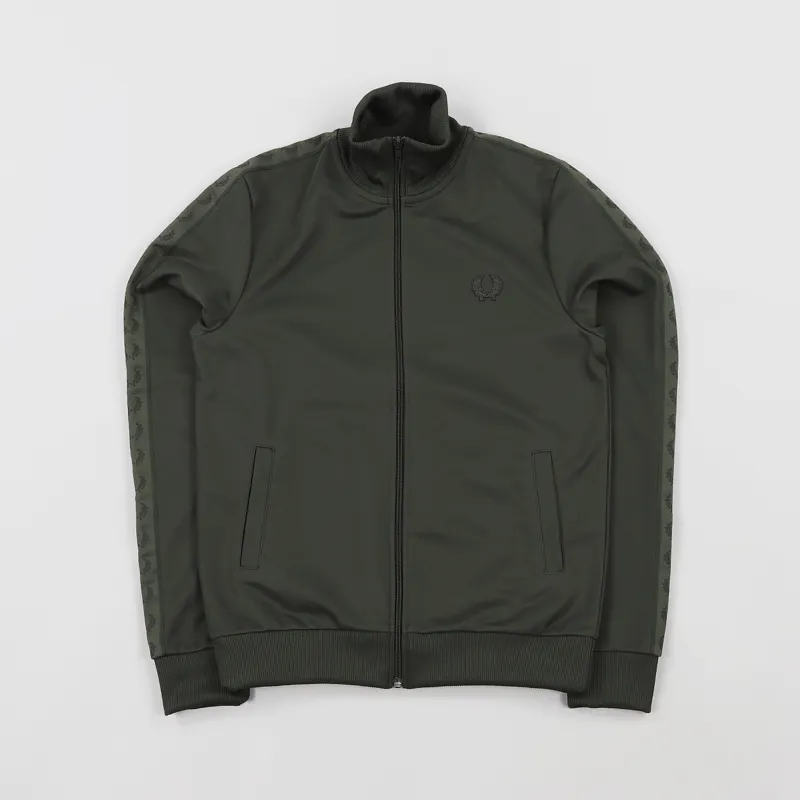 Fred Perry Sports Tonal Taped Tracksuit Jacket Iris leaf Green