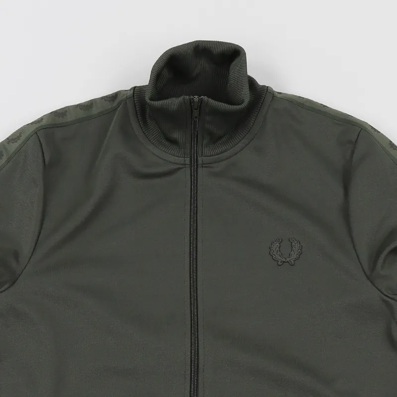 Fred Perry Sports Tonal Taped Tracksuit Jacket Iris leaf Green