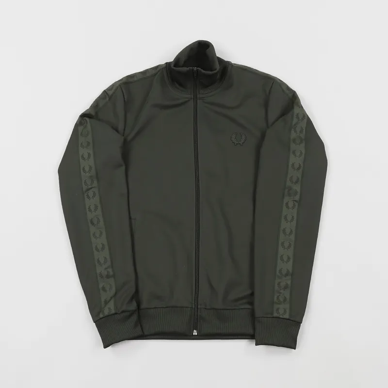 Fred Perry Sports Tonal Taped Tracksuit Jacket Iris leaf Green